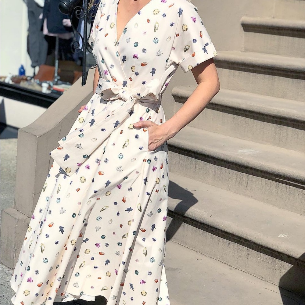 Christine Alcalay Gem wrap midi dress size medium